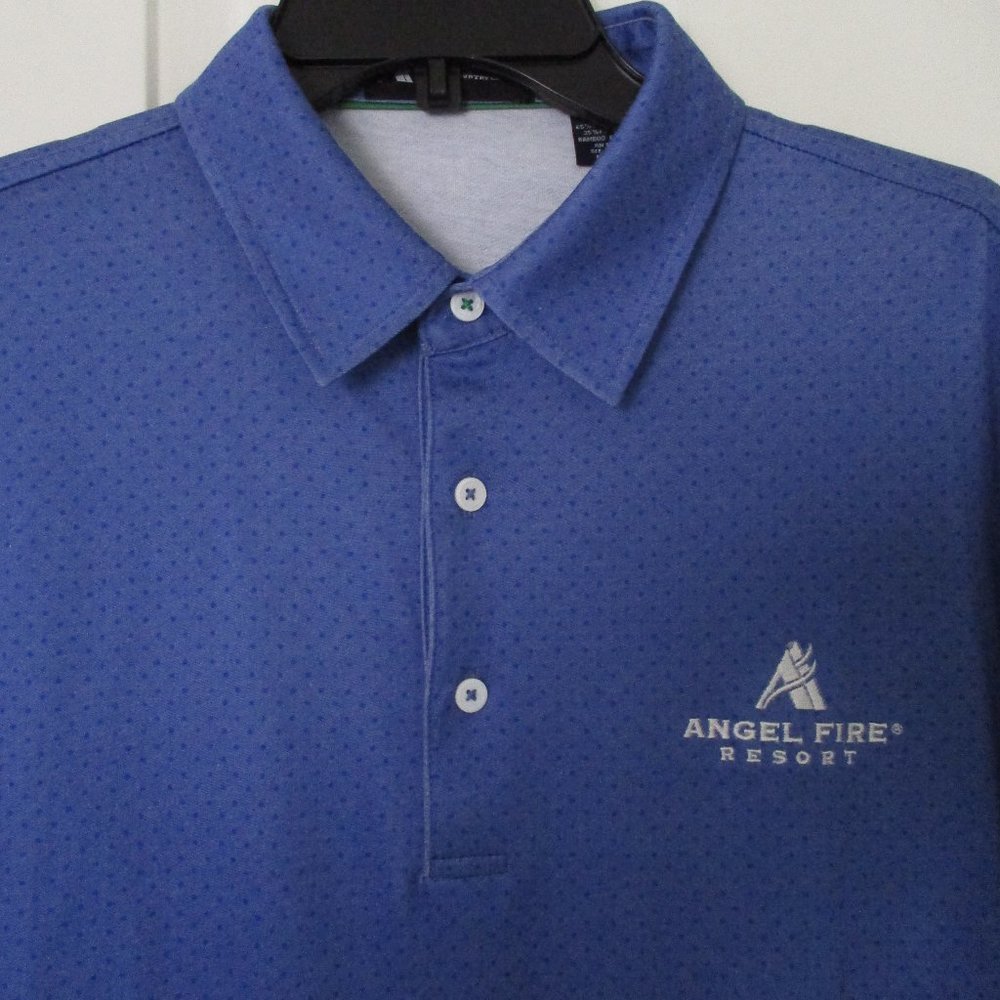 Angel Fire Golf C.C. & Ski Resort Mens S/S Blue Supima Cotton Polo Shirt - Large